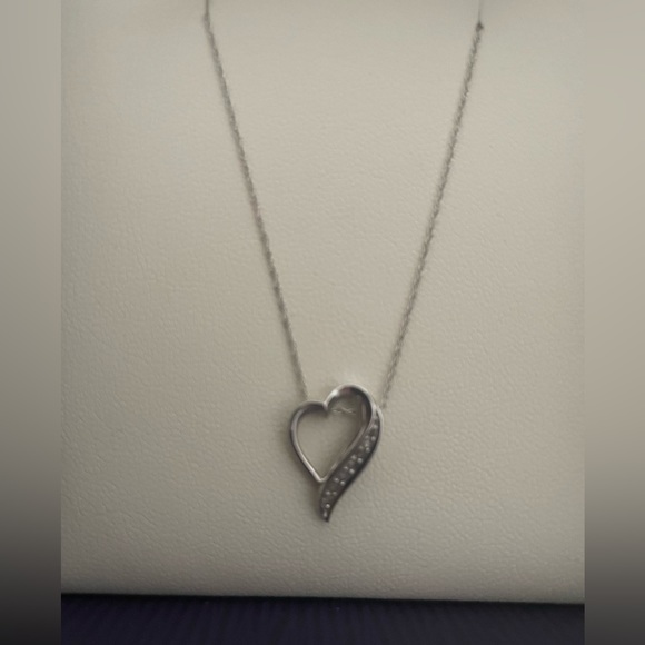 ✨Silver Heart Diamond Necklace💎 - Picture 4 of 7